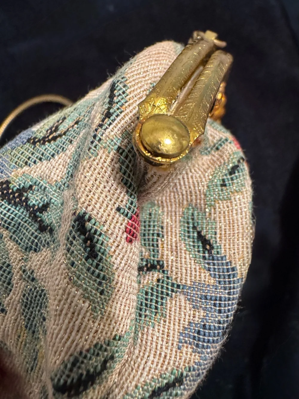 Vintage Delill 1950’s Western Germany Floral Tapestry Purse